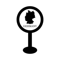Wall Mural - germany map in pin location sign. vector illustration, isolated on white background.