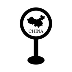 Wall Mural - china map in pin location sign. vector illustration, isolated on white background.