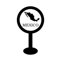 Wall Mural - mexico map in pin location sign. vector illustration, isolated on white background.