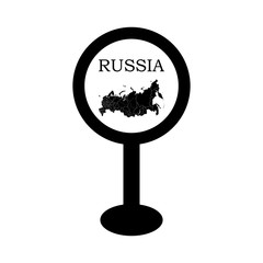 Wall Mural - russia map in pin location sign. vector illustration, isolated on white background.