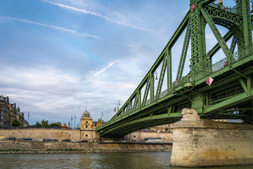 Szabadsag Bridge in Budapest, Hungary.