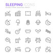 © Skellen - Collection of sleeping related line icons. 48x48 Pixel Perfect. Editable stroke