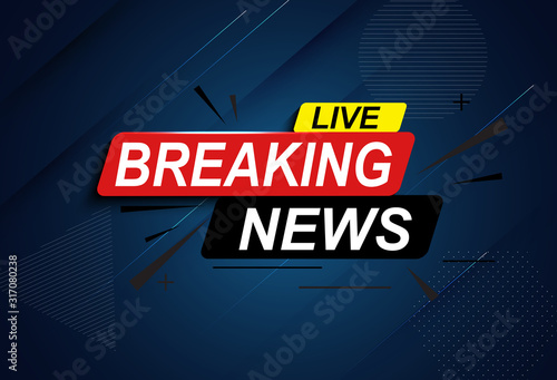 Fotomural Live Breaking News Abstract Background Vector Illustration
