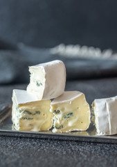 Canvas Print - Soft cheese with white and blue mold