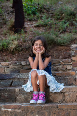 Wall Mural - Cute girl posing with casual clothing