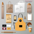 Vector bakery corporate branding identity template design set. 
