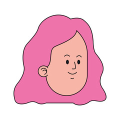 Sticker - cartoon girl with pink hair icon