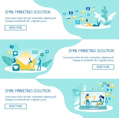 Wall Mural - Email Marketing Web Banners Vector Templates Set.