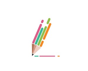 pencil vector illustration icon and logo of education