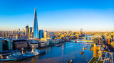 Fototapeta Londyn - View of London skescrappers in the sunny morning, London