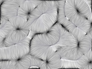 Generative mathematical morphology background - generative art fluffy design - light gray downy folded texture