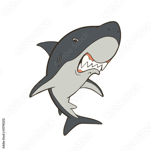 鋭い歯を見せるクールなサメのキャラクターイラスト Buy This Stock Vector And Explore Similar Vectors At Adobe Stock Adobe Stock