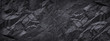 Leinwandbild Motiv Black white stone background. Dark gray grunge banner. Mountain texture. Close-up. Volumetric.  Rock background with space for design. Detail.  Wide banner. Long. Panoramic.