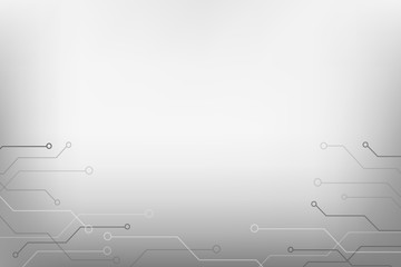 abstract geometric random circuit white and gray gradient color technology concept background. eps10