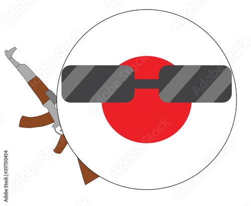 wallpapers Japan Flag Emoji https stock adobe com images cool japan flag emoji round japanese flag emoticon wearing sunglasses and holding a machine gun expression of protest fighting for freedom independence patriotism and japanese culture 317150454 start checkout 1 content id 317150454