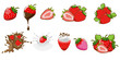 Strawberry vector set collection graphic clipart design