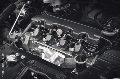 Fotografía vehicle car power engine technology of fuel and energy