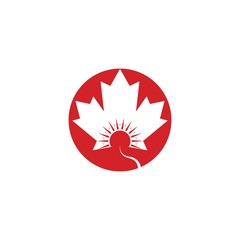 Wall Mural - Vector illustration of autumn red maple leaves with white background