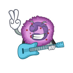 Sticker - A mascot of eosinophil cell performance with guitar