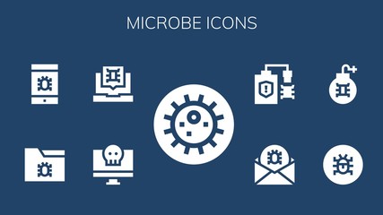 Canvas Print - Modern Simple Set of microbe Vector filled Icons