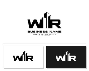 W R WR Initial building logo concept