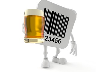 Poster - Barcode character holding beer glass