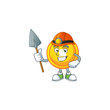 Cool clever Miner chinese gold coin cartoon character design