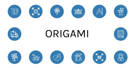 Sticker - origami icon set