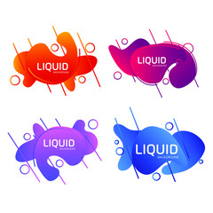 Leinwandbilder - Abstract liquid shape template color editable. Fluid vector sign isolated on white background illustration for graphic and web design.