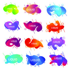 Fototapete - Abstract liquid shape template color editable. Fluid vector sign isolated on white background illustration for graphic and web design.