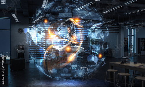 Dance is her passion. Mixed media