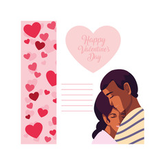 Sticker - couple of people in love, label happy valentines day