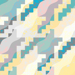 Fototapete - Seamless geometric pattern. Classic Hounds-tooth pattern in geometric collage style with grunge effect. Vector image.