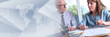 © thodonal - Two mature business people working together; panoramic banner