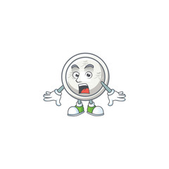 Canvas Print - Chinese silver coin cartoon character design on a surprised gesture