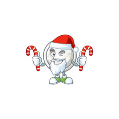 Sticker - Chinese silver coin Cartoon character in Santa costume with candy