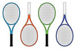 Set of tennis racquets icons. Vector illustration
