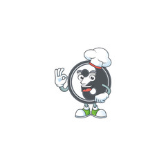 Wall Mural - Yin yang cartoon character wearing costume of chef and white hat