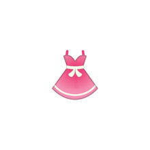 Pink Dress Vector Icon. Isolated Summer Dress Emoji, Emoticon Illustration