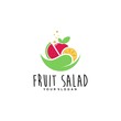 Logo of a fruit salad concept in vector. Healthy food logo template