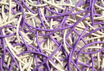 fine craft texture that made from purple and white plastic 