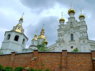 Pokrovsky Cathedral in Kharkov against the blue sky Ukraine