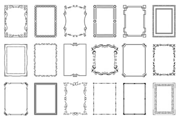 Wall Mural - Big set of vector decorative frames. Isolated on white