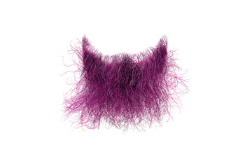 Wall Mural - Disheveled pink beard isolated on white. Mens fashion