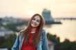 © paffy - Lovely teen girl on cityscape background