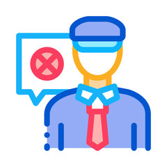 Sticker - Policeman Denial Icon Vector. Outline Policeman Denial Sign. Isolated Contour Symbol Illustration