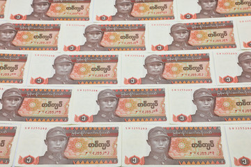 Wall Mural - MANDALAY/MYANMAR - 07th January, 2020 : Myanmar Kyats Banknote, Money, Kyat Currency in Myanmar.