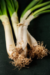 Wall Mural - raw calcots, sweet onions, typical of Catalonia, Spain