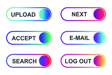 Fototapete - Set of modern material style buttons for website, mobile app and infographic template Different gradient colors illustration graphic and web design.
