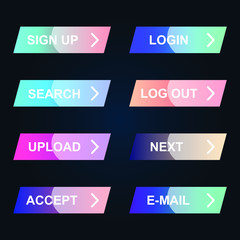 Aufkleber - Set of modern material style buttons for website, mobile app and infographic template Different gradient colors illustration graphic and web design.
